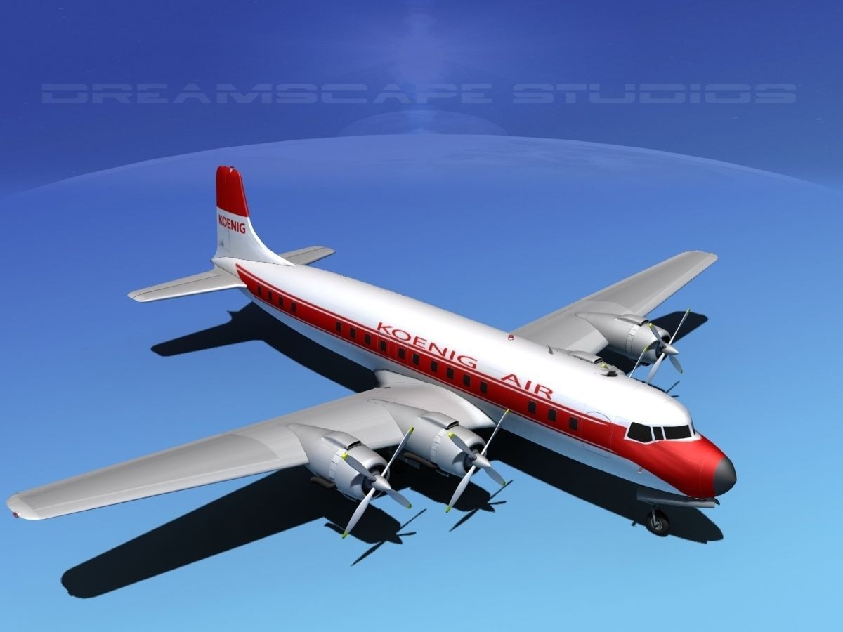 Douglas DC-7C Koenig Air 3D model_9