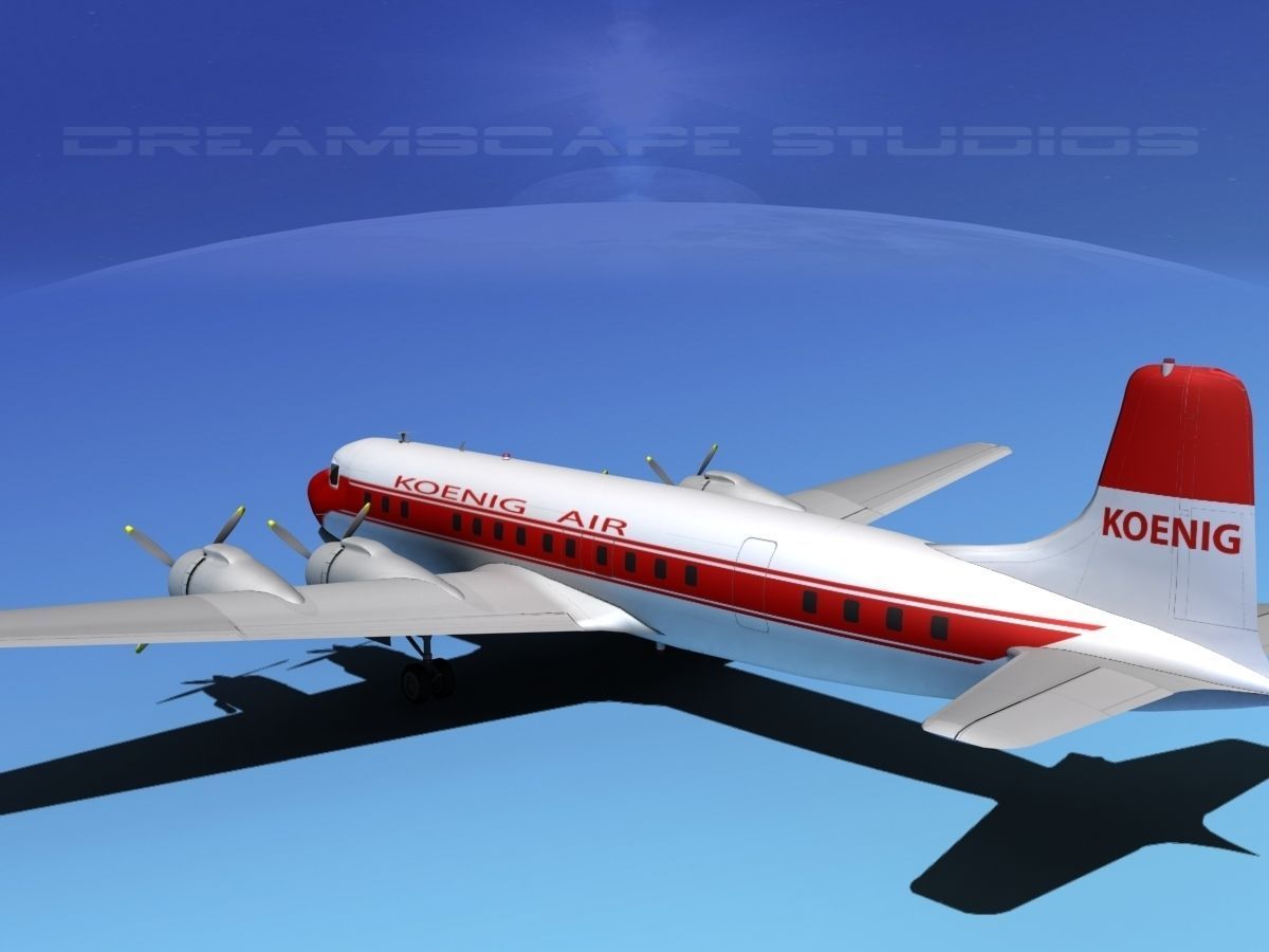 Douglas DC-7C Koenig Air 3D model_4
