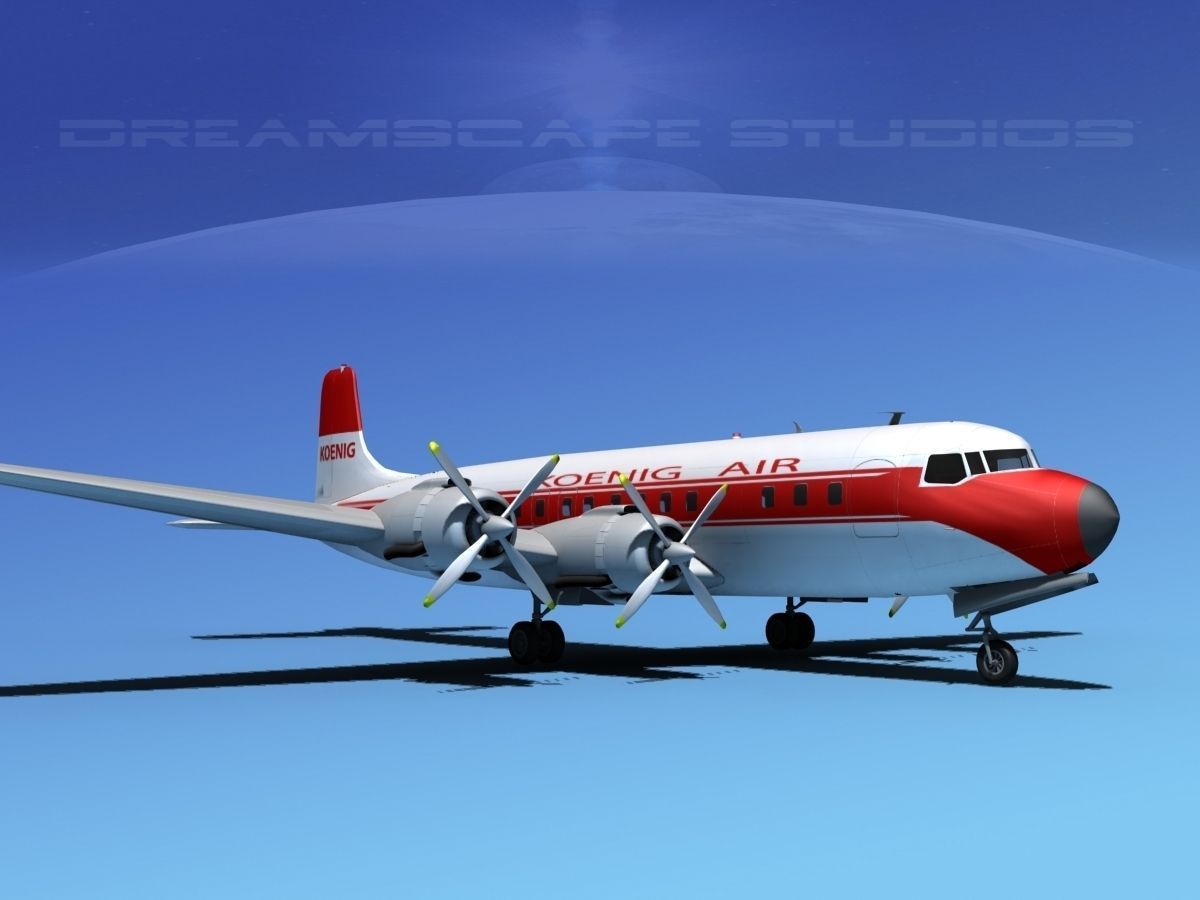 Douglas DC-7C Koenig Air 3D model_1