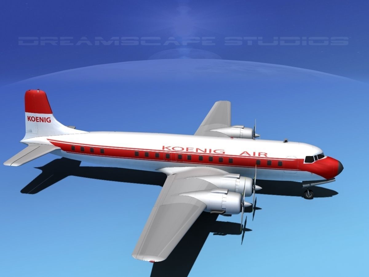 Douglas DC-7C Koenig Air 3D model_8
