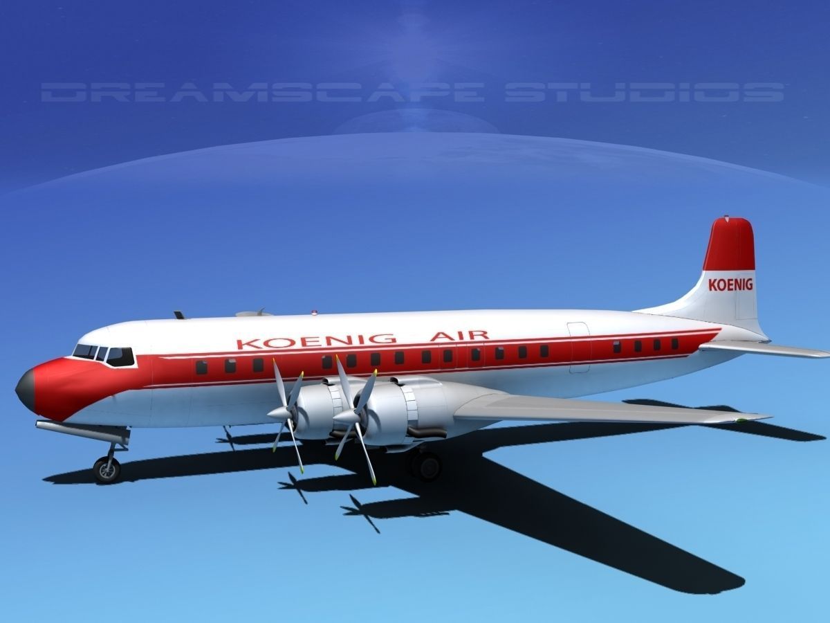 Douglas DC-7C Koenig Air 3D model_2