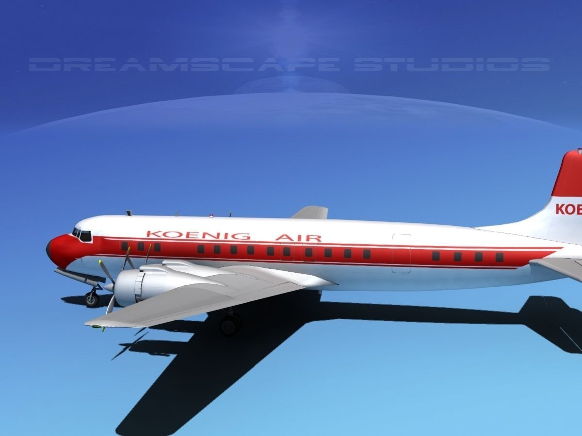 Douglas DC-7C Koenig Air 3D model_5