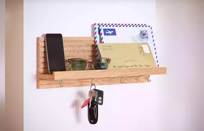 Wooden shelf HG2 3D model