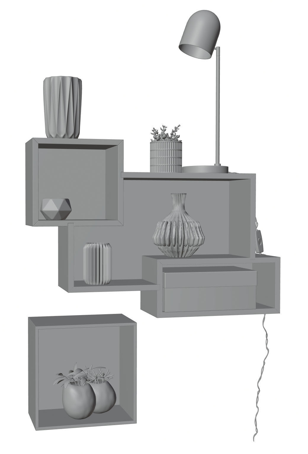 Shelf decoration HG2 3D model_1