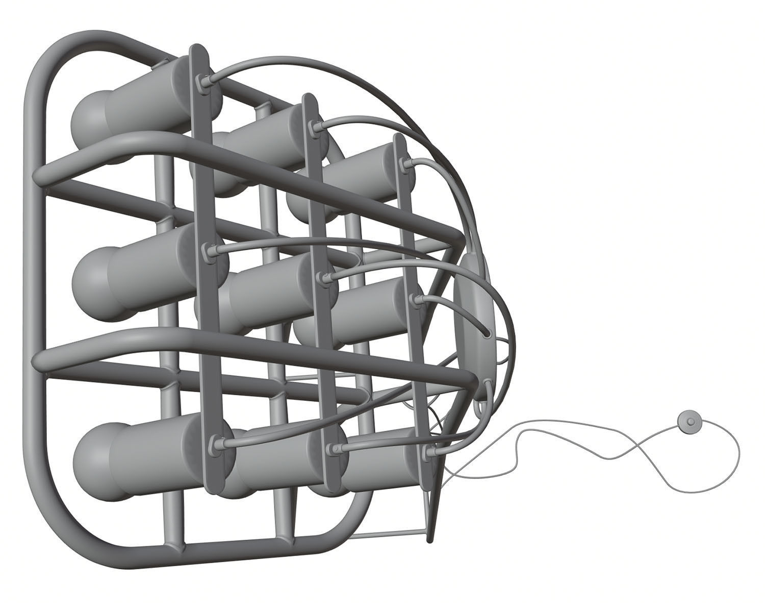 Black table lamp HG2 3D model_3