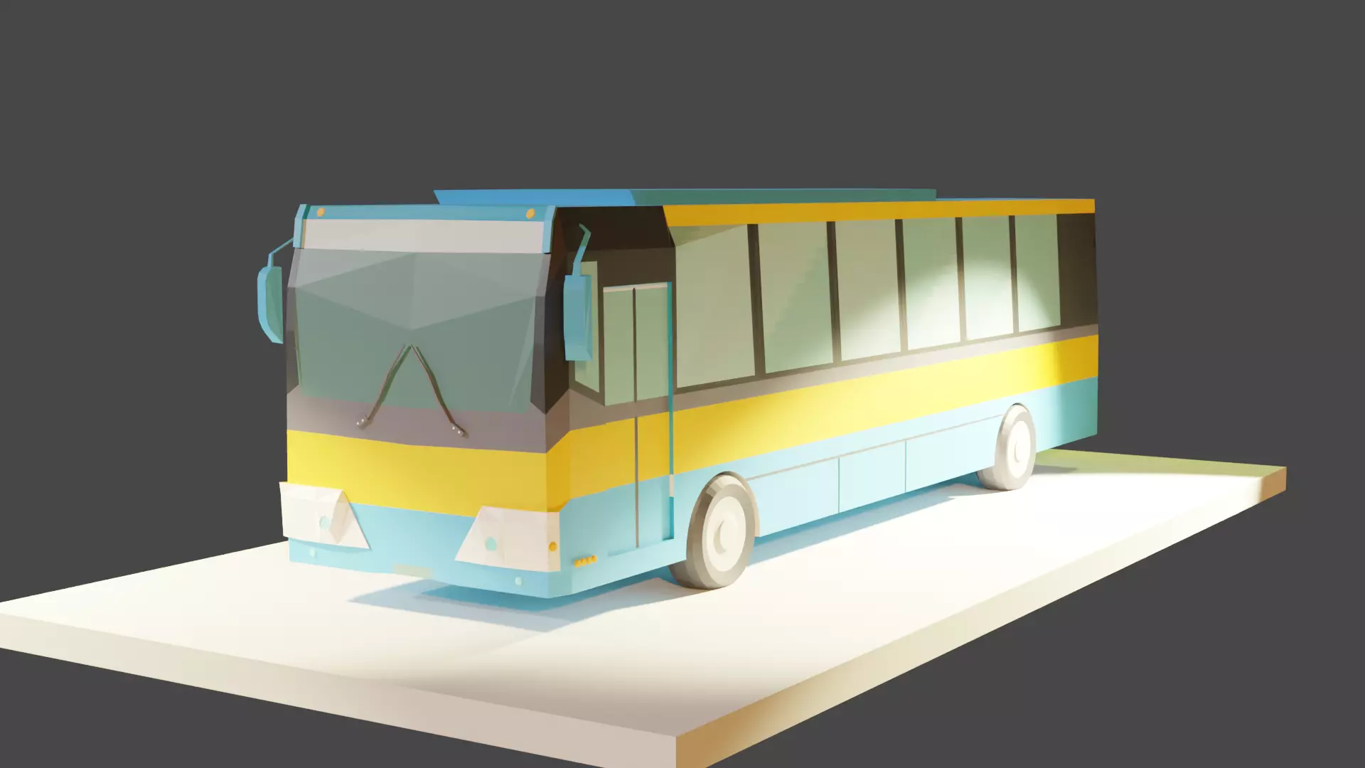 Low Poly Bus 3D Model Game Ready Vehicle Asset Free low-poly 3D model