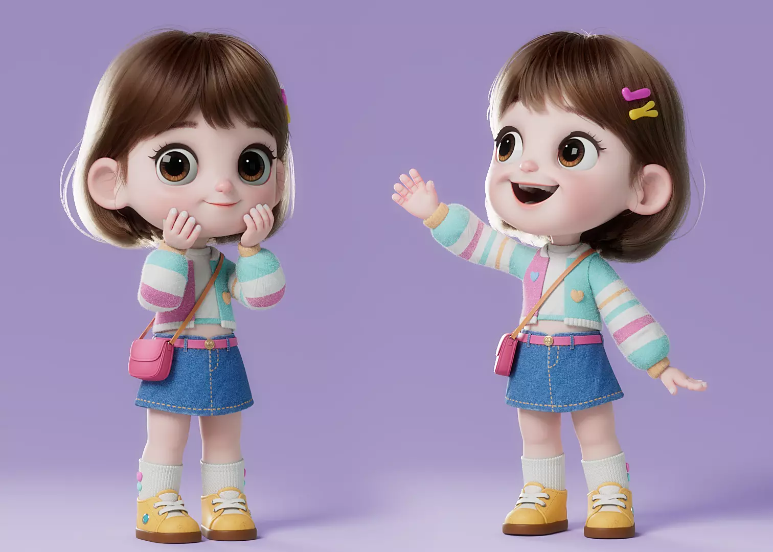 Cartoon Girl Rigged 3D model