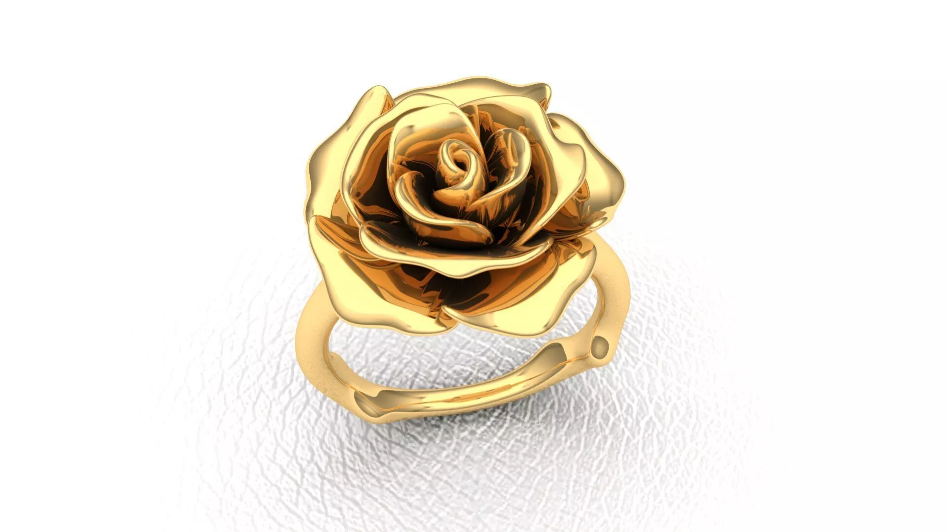 Luxury Rose Flower Ring 3D Jewelry CAD Model Free 3D print model