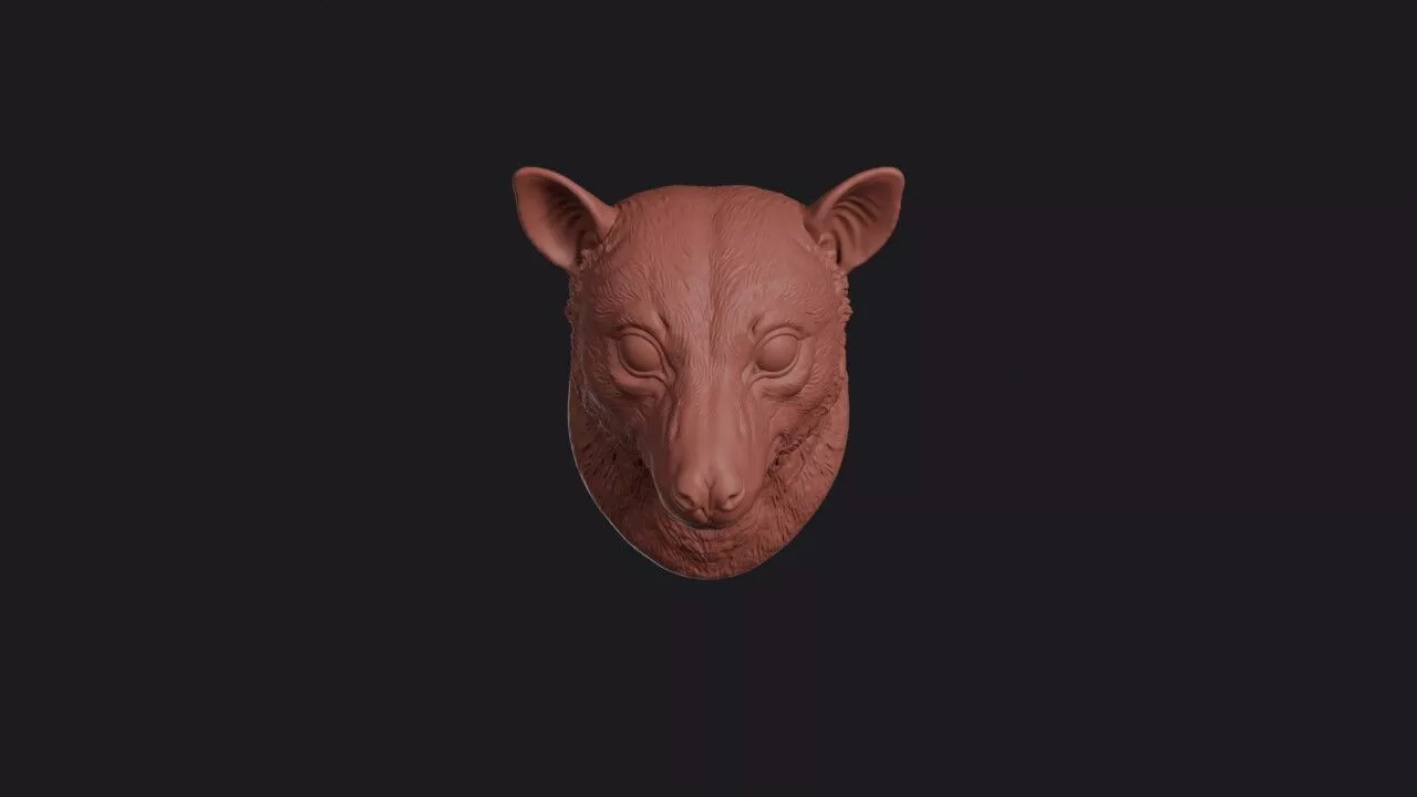 Fruit Bat Head 3D print model