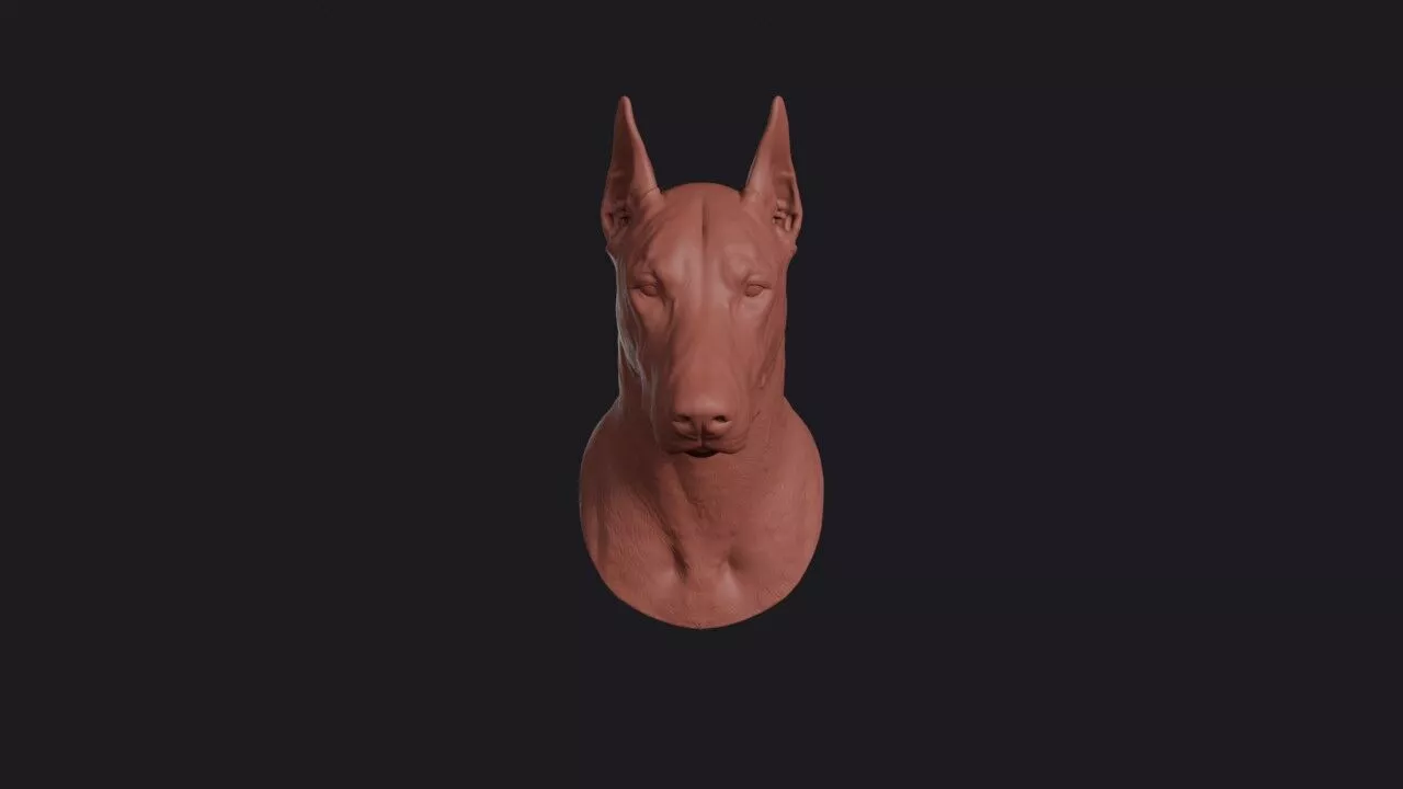 Doberman Head 3D print model