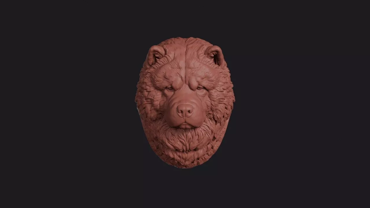 Chow Chow Head 3D print model