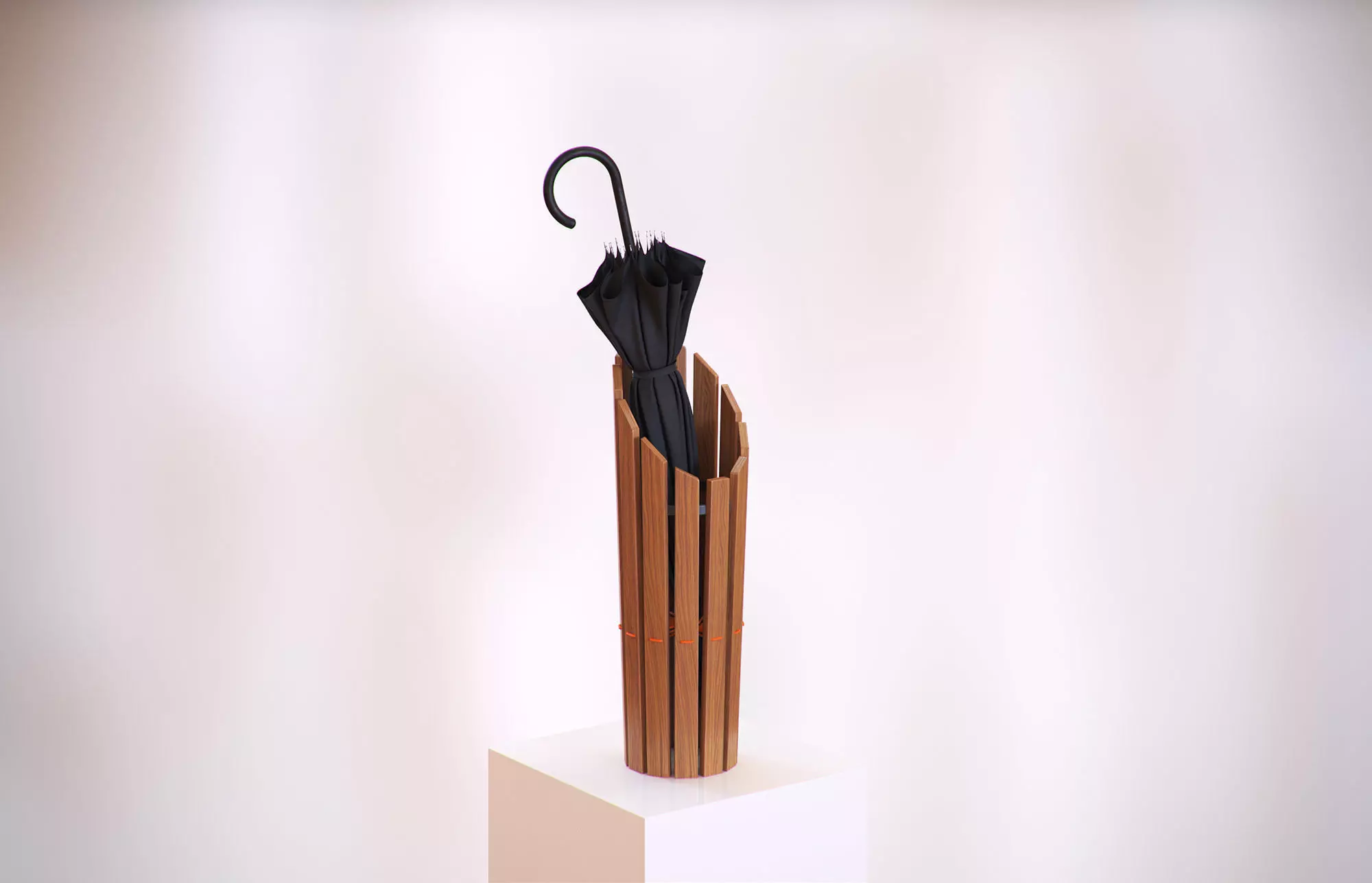 Wooden umbrella holder HG2 3D model