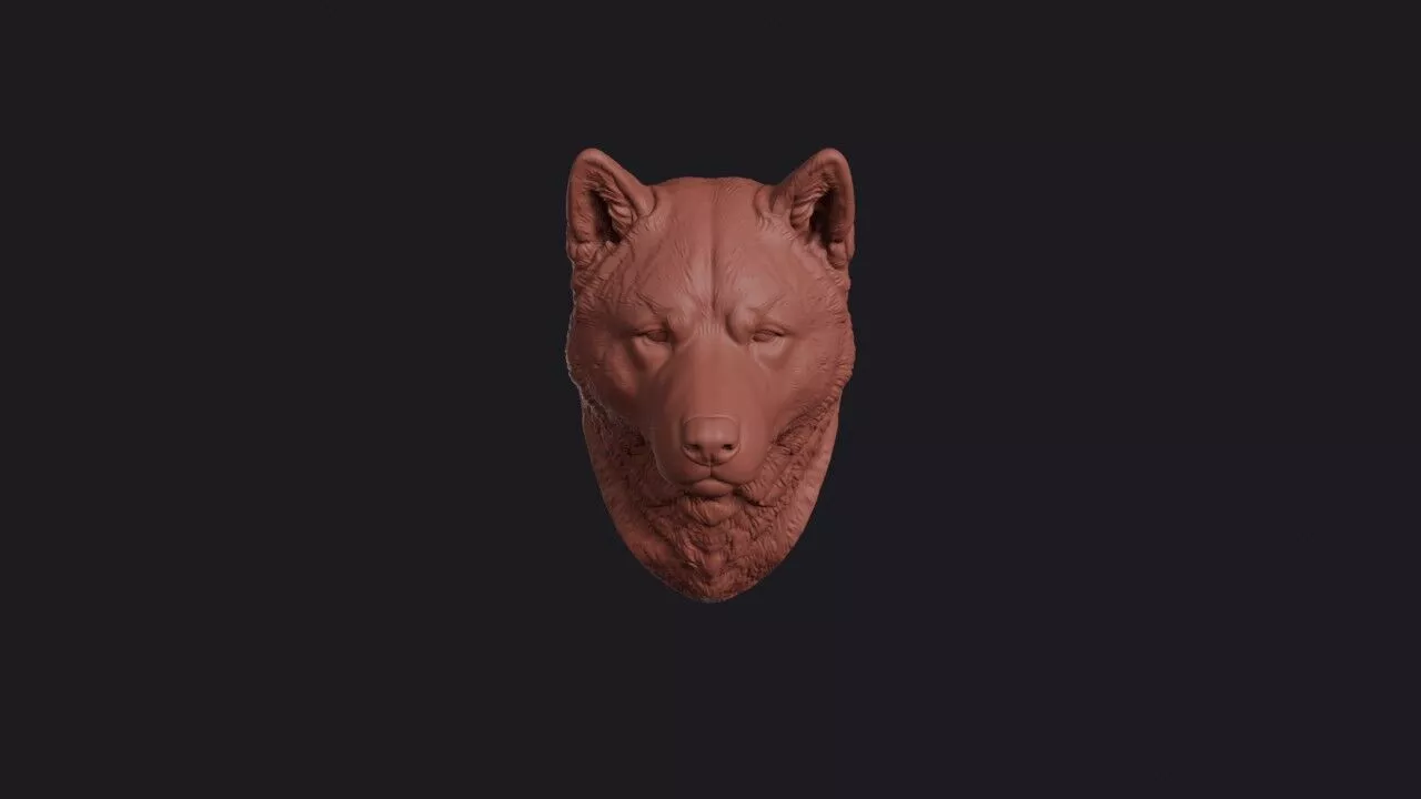 Akita Head 3D print model