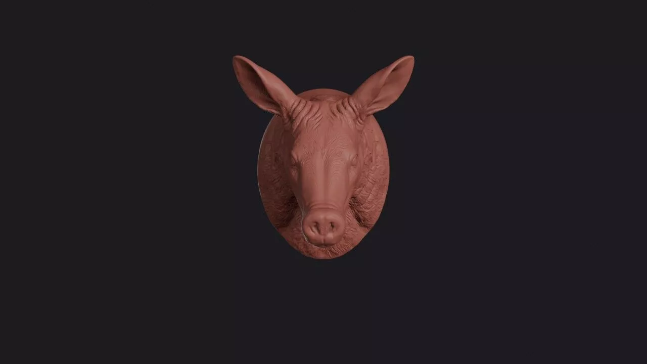 Aardvark Head 3D print model