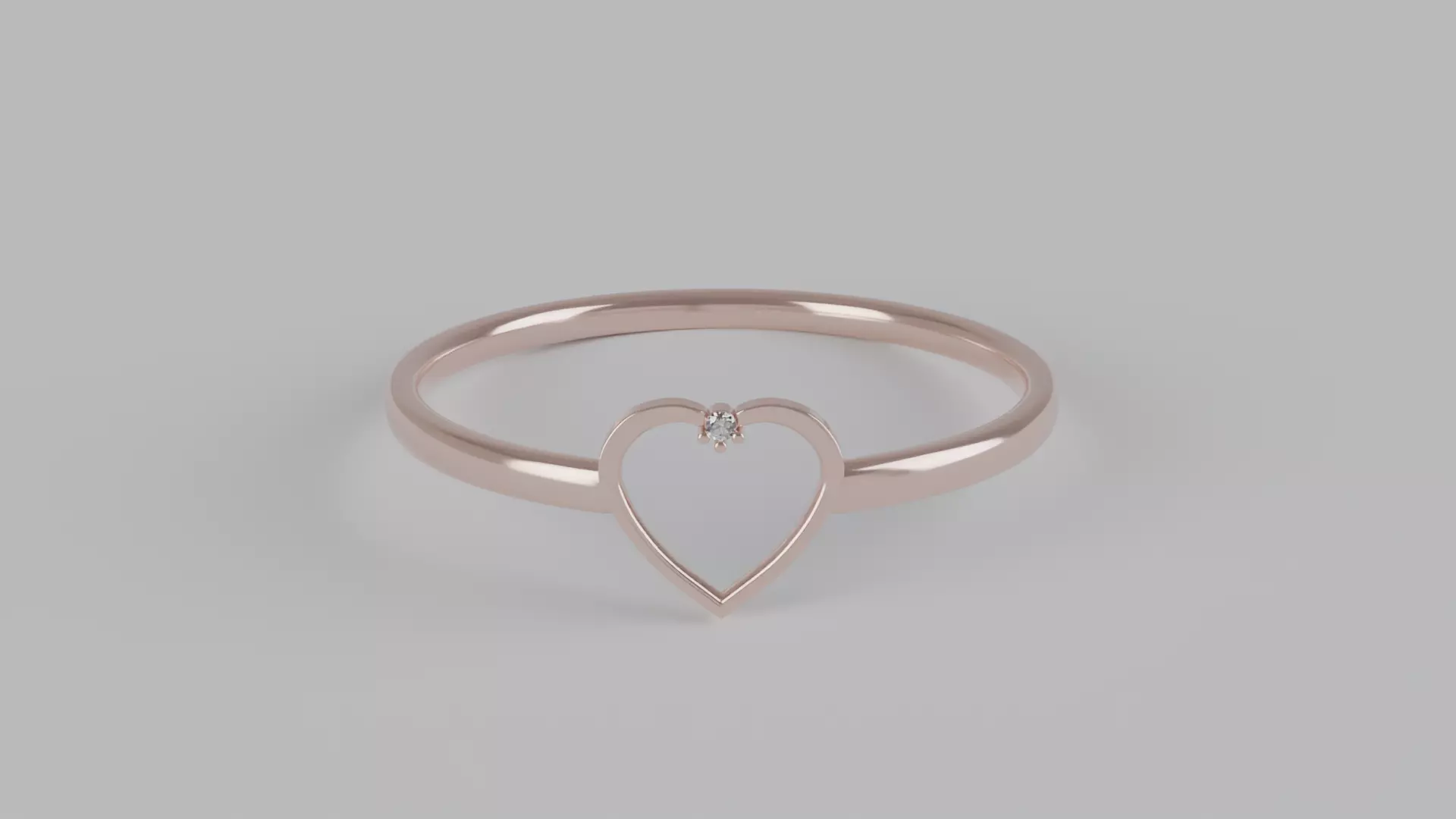 Heart Shaped Solitaire Ring 3D print model