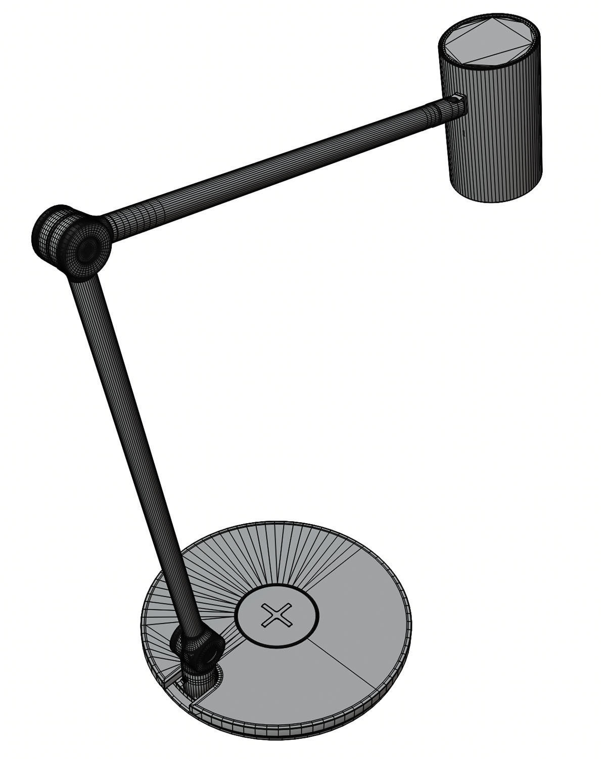 White table lamp HG2 3D model_4