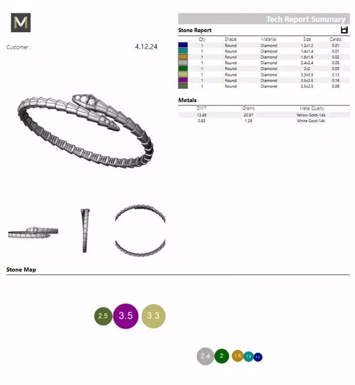 Flush-Set Bvlgari Double Serpenti Bypass Bracelet 3D print model