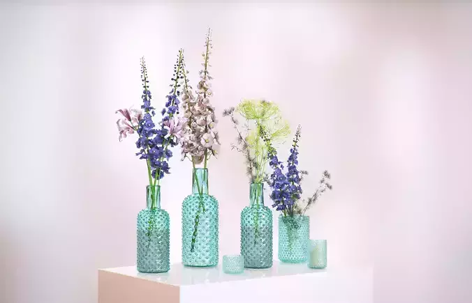 Glass vases with flowers HG2