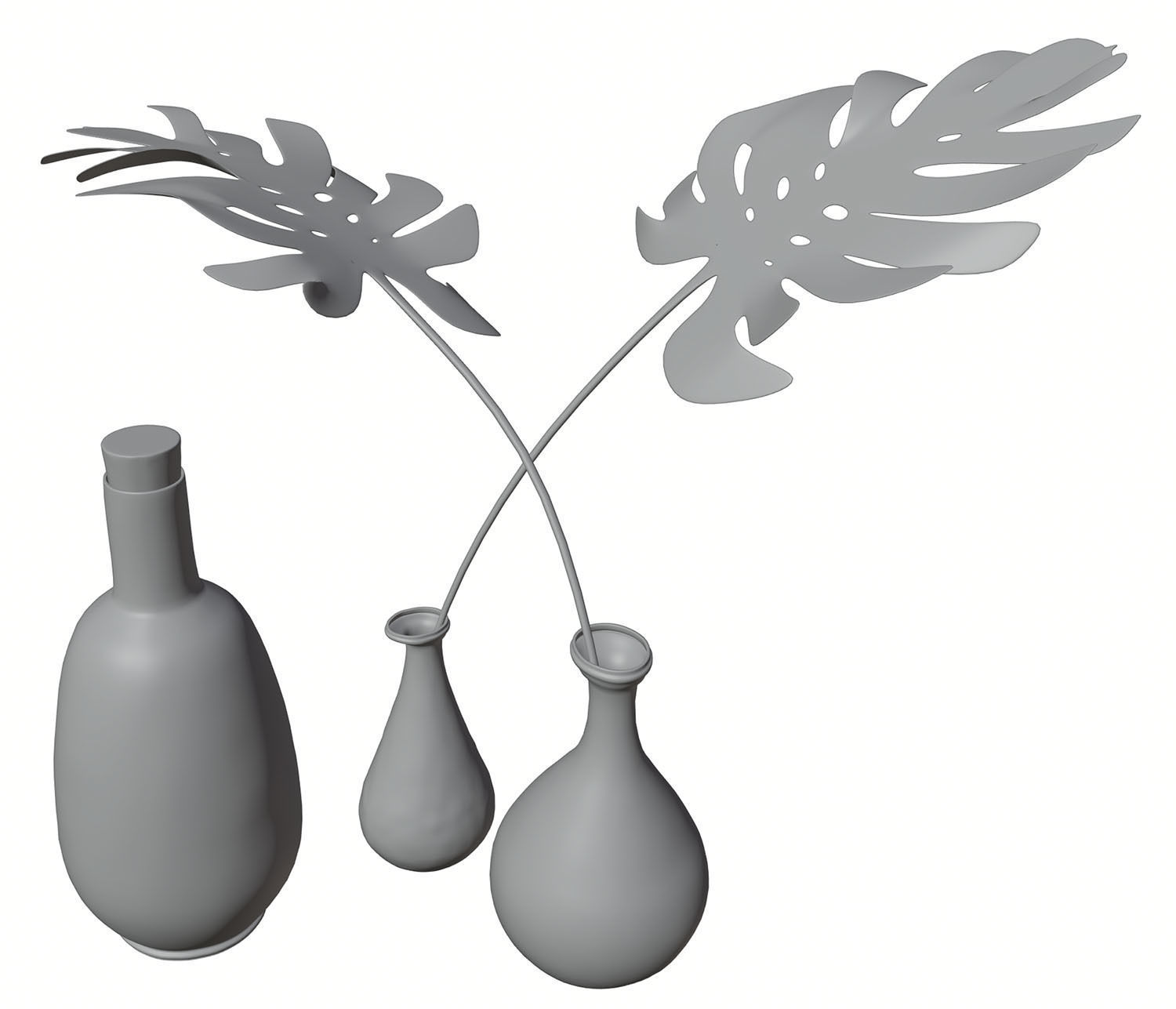 Decorative glass vases HG2 3D model_1