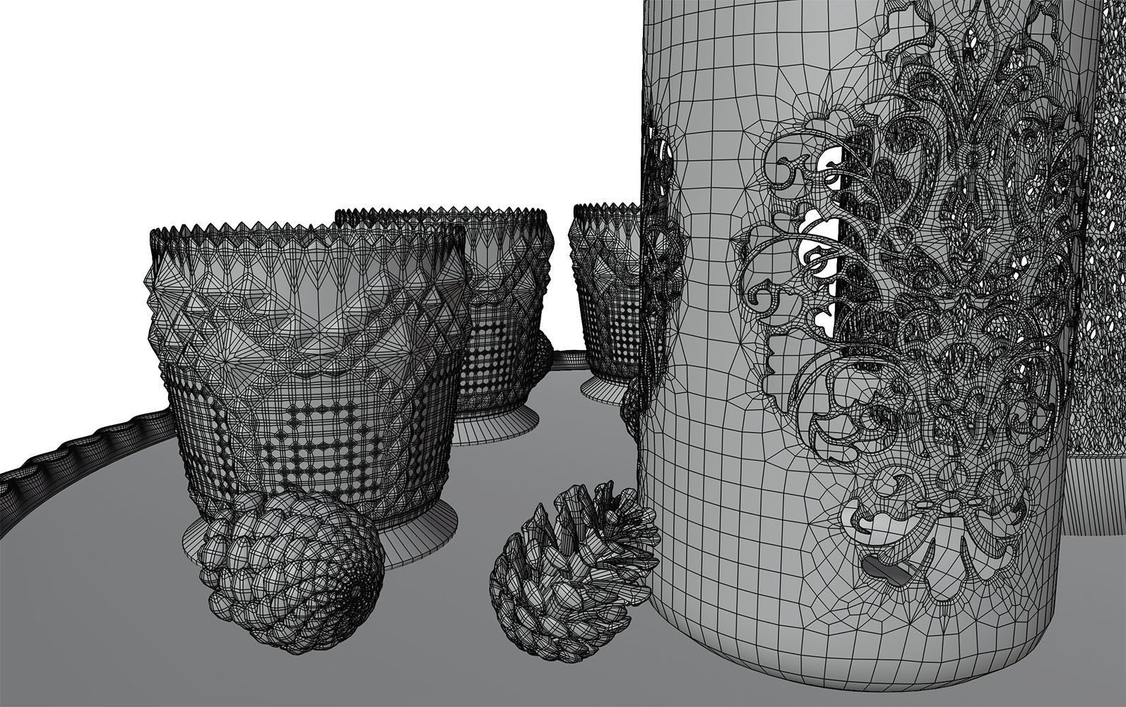 Decor vase with candle HG2 3D model_4