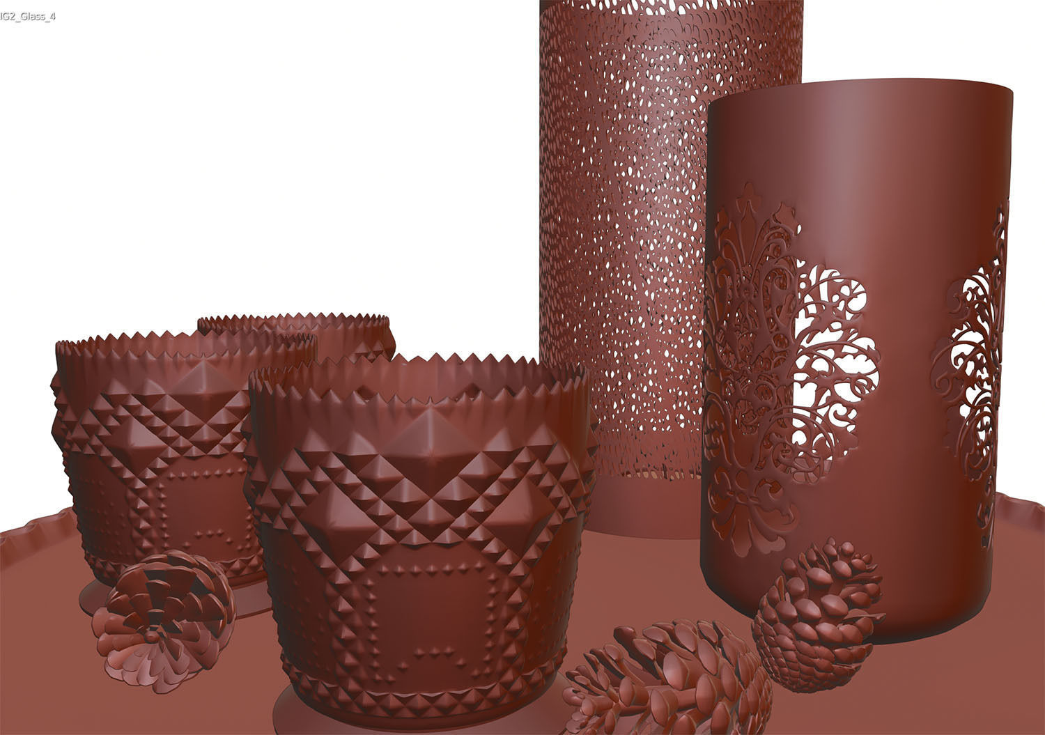 Decor vase with candle HG2 3D model_8