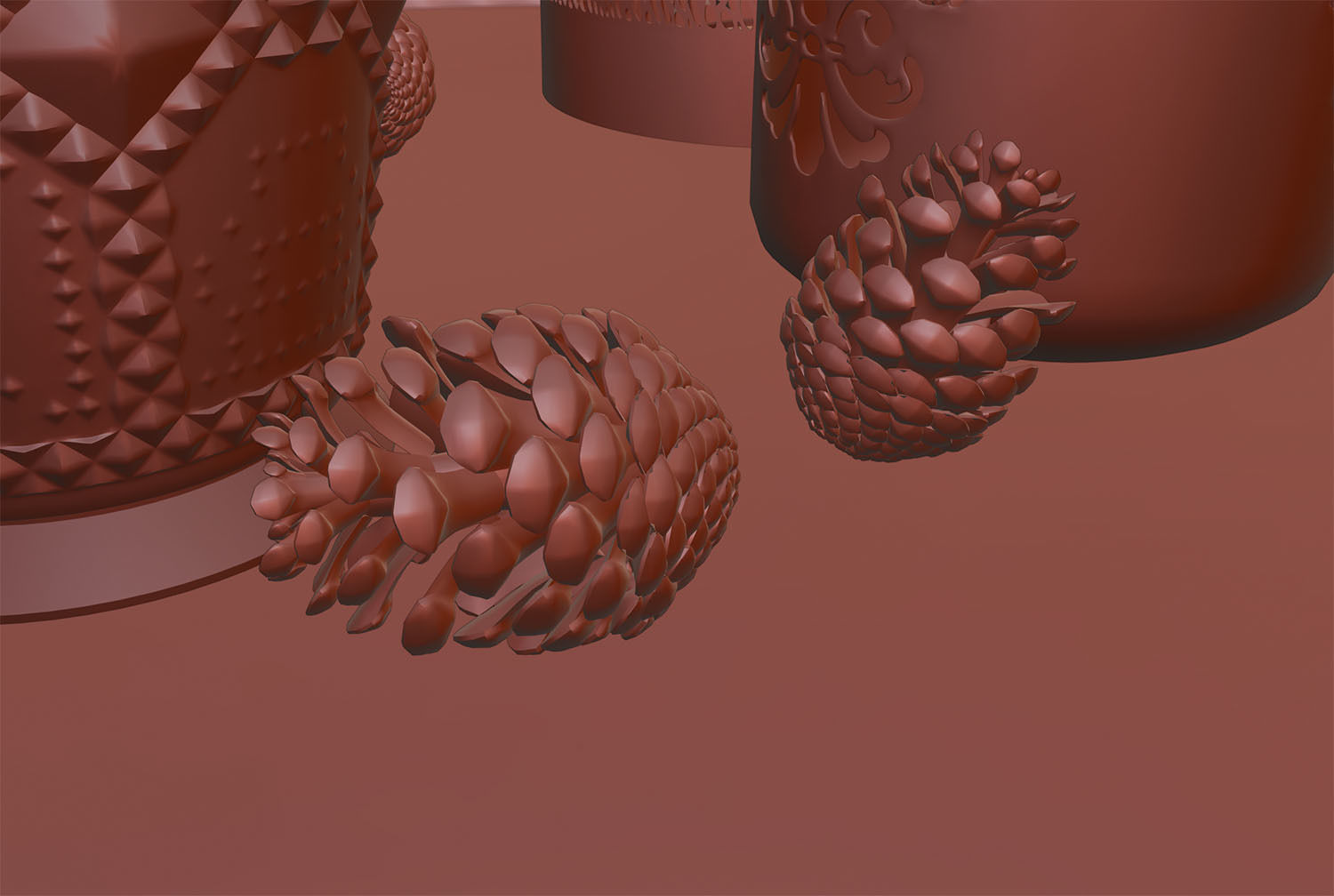 Decor vase with candle HG2 3D model_9