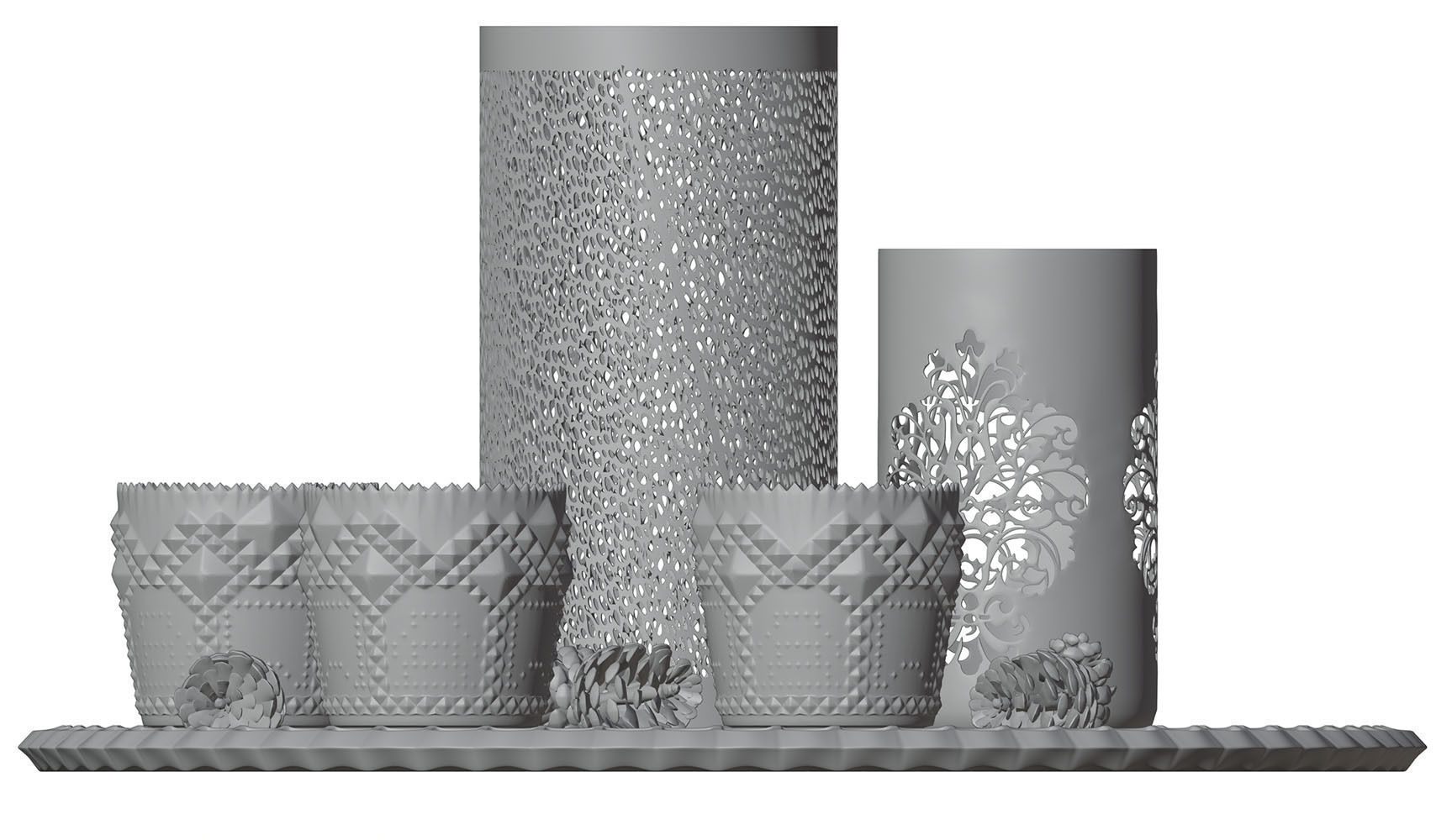 Decor vase with candle HG2 3D model_1