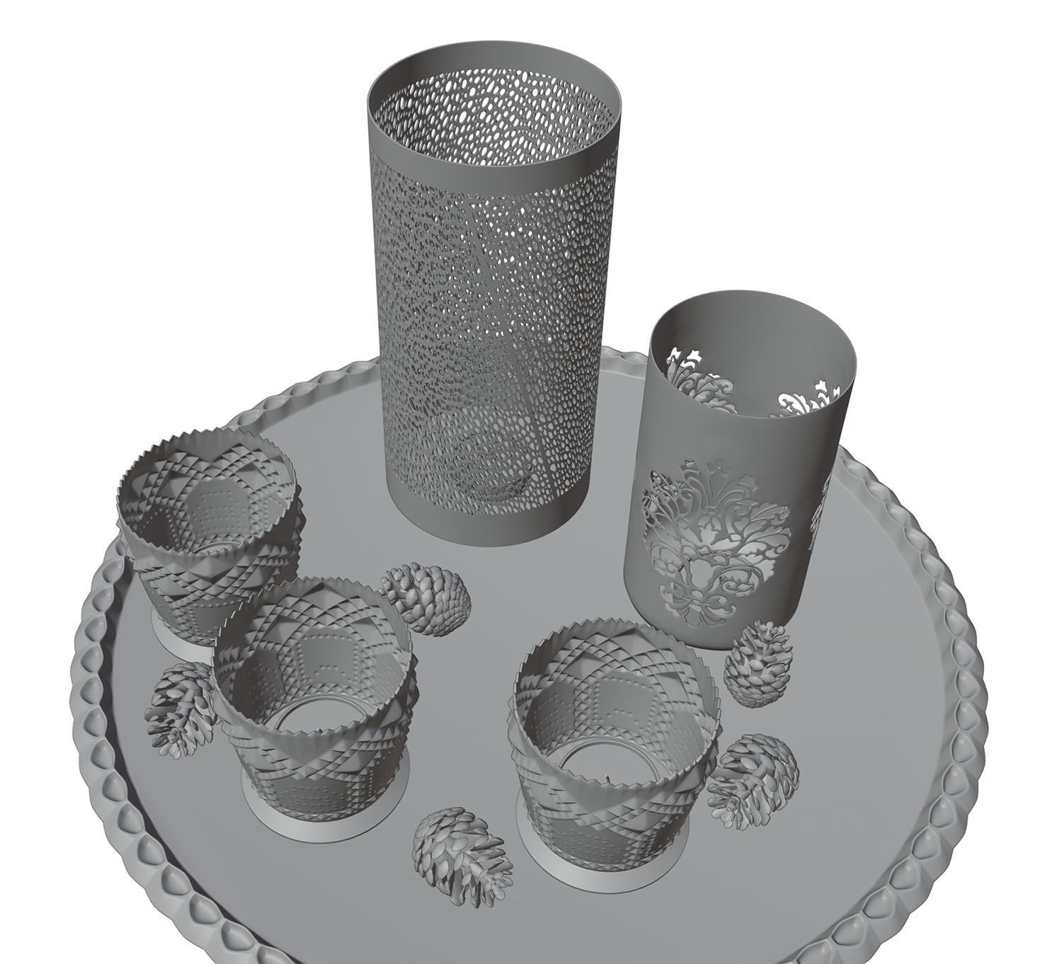 Decor vase with candle HG2 3D model_2