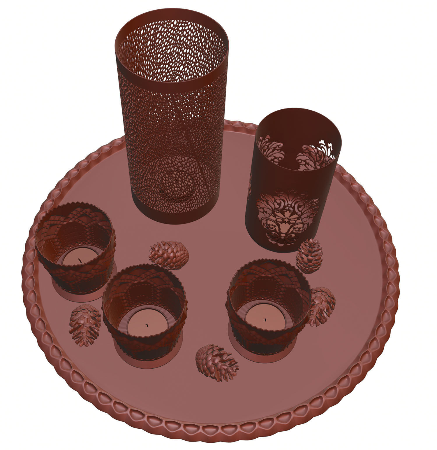 Decor vase with candle HG2 3D model_7