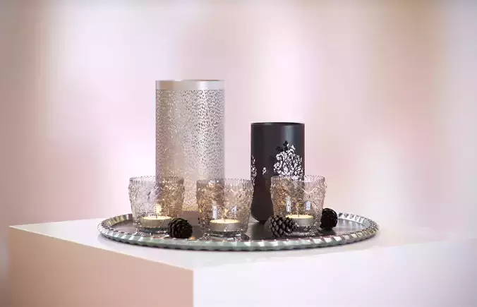 Decor vase with candle HG2