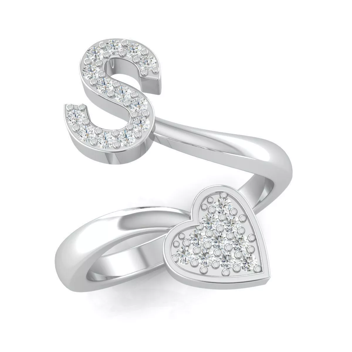love ring s letter 3D print model