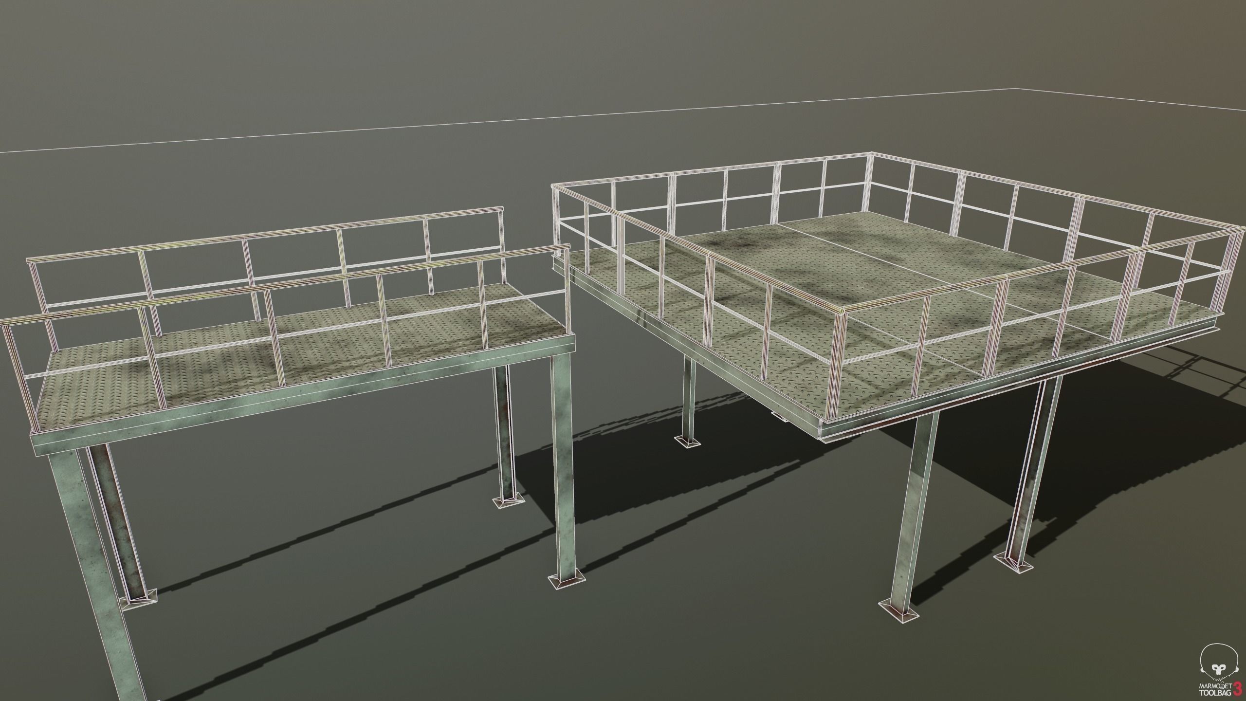 Modular industrial platform PBR Low-poly 3D model_14