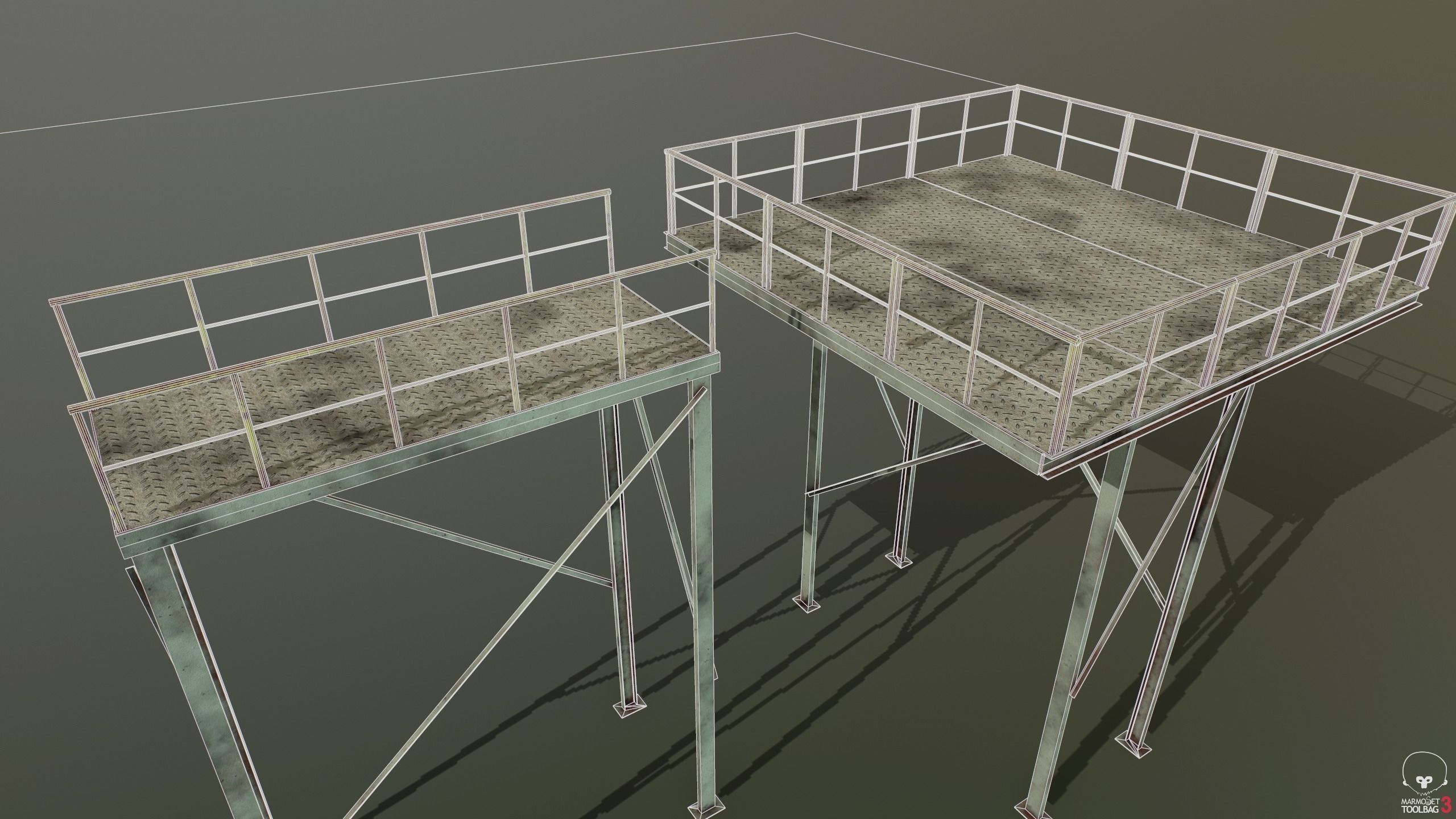 Modular industrial platform PBR Low-poly 3D model_13