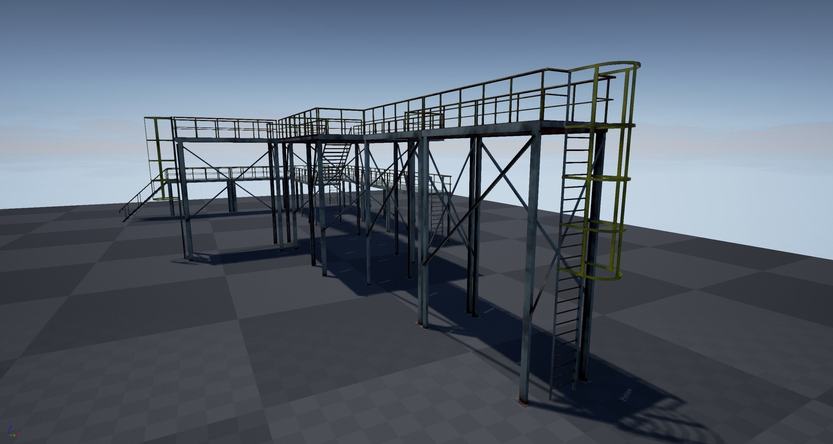 Modular industrial platform PBR Low-poly 3D model_2