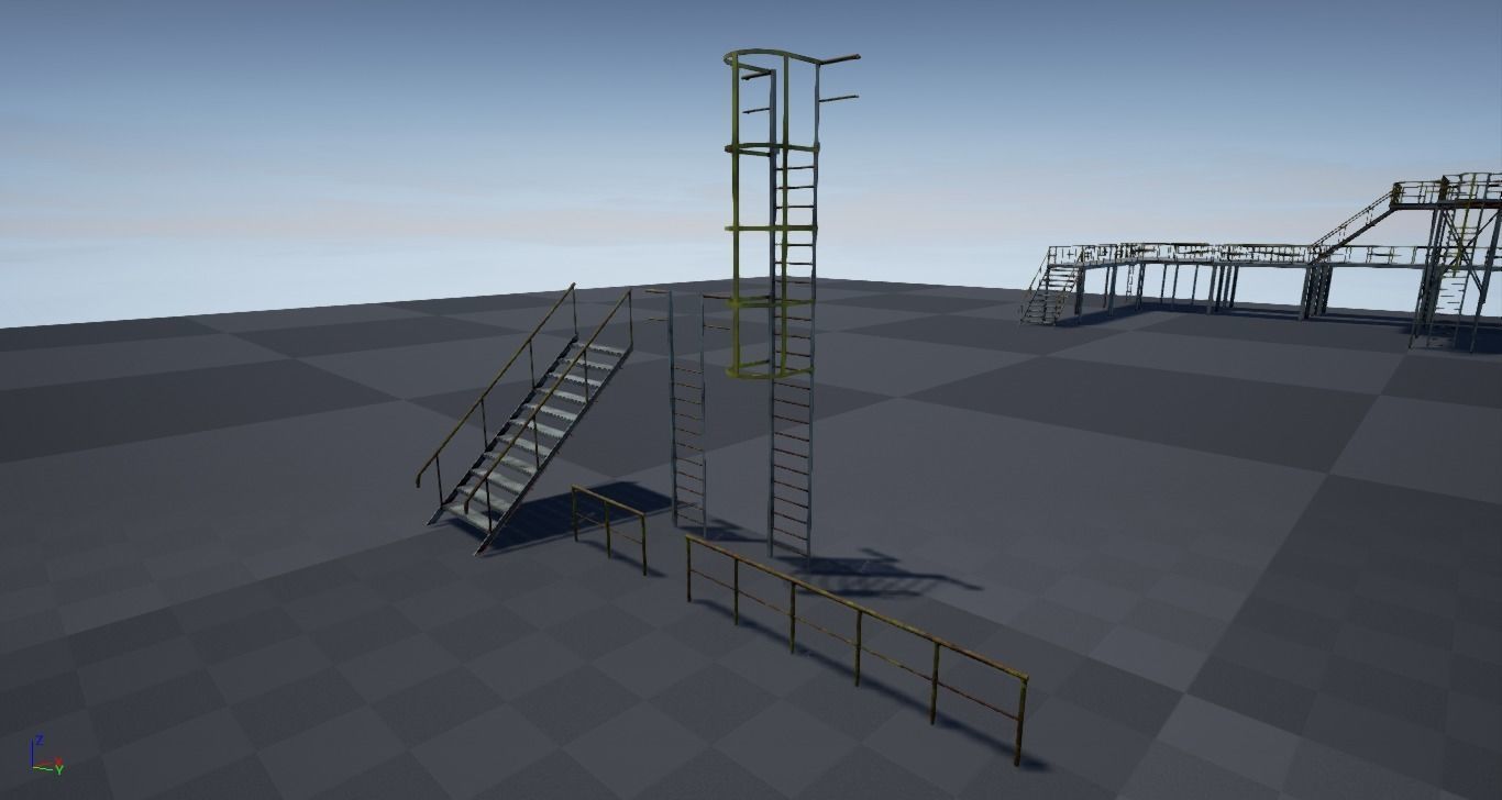Modular industrial platform PBR Low-poly 3D model_5