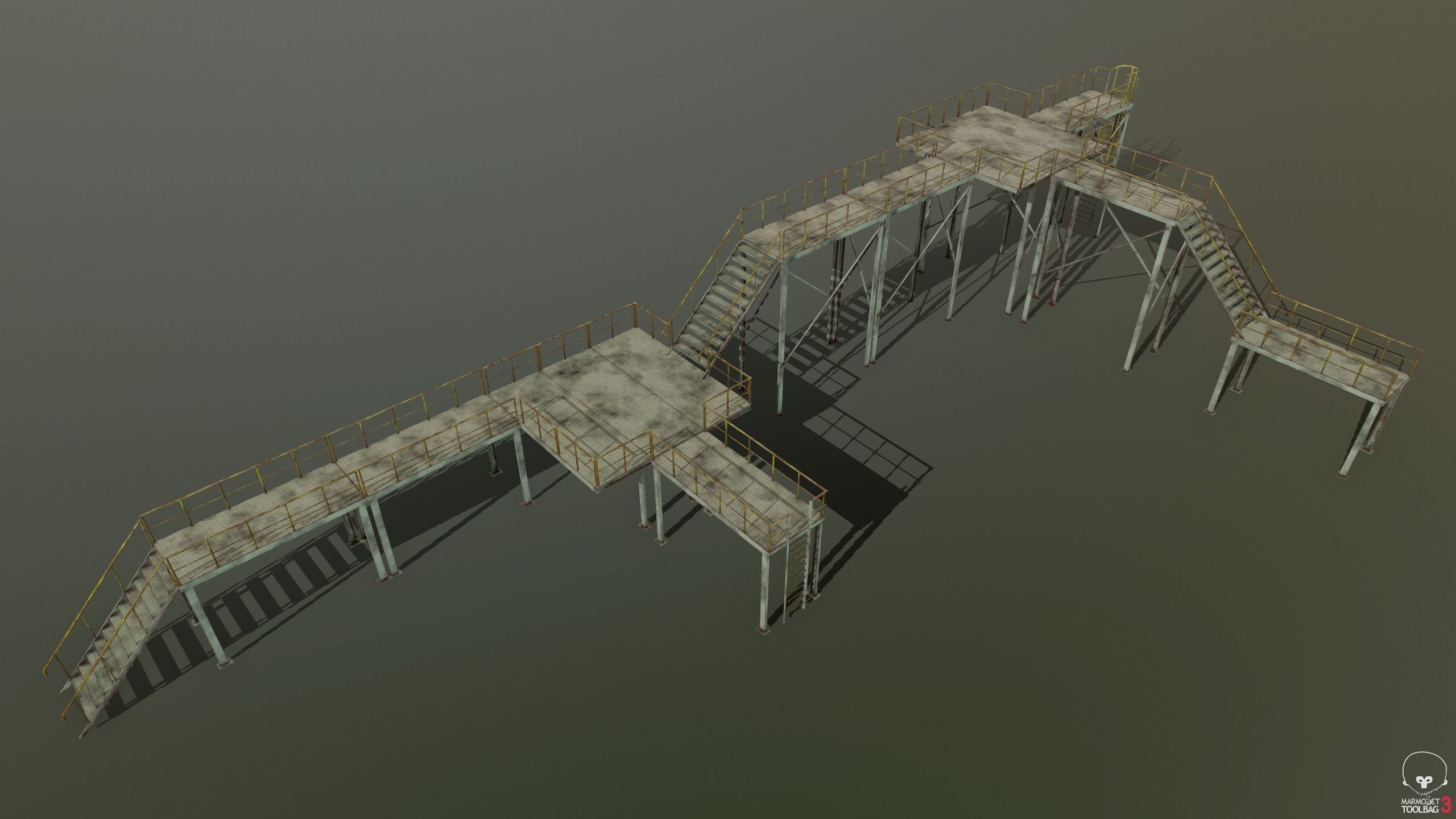 Modular industrial platform PBR Low-poly 3D model_9