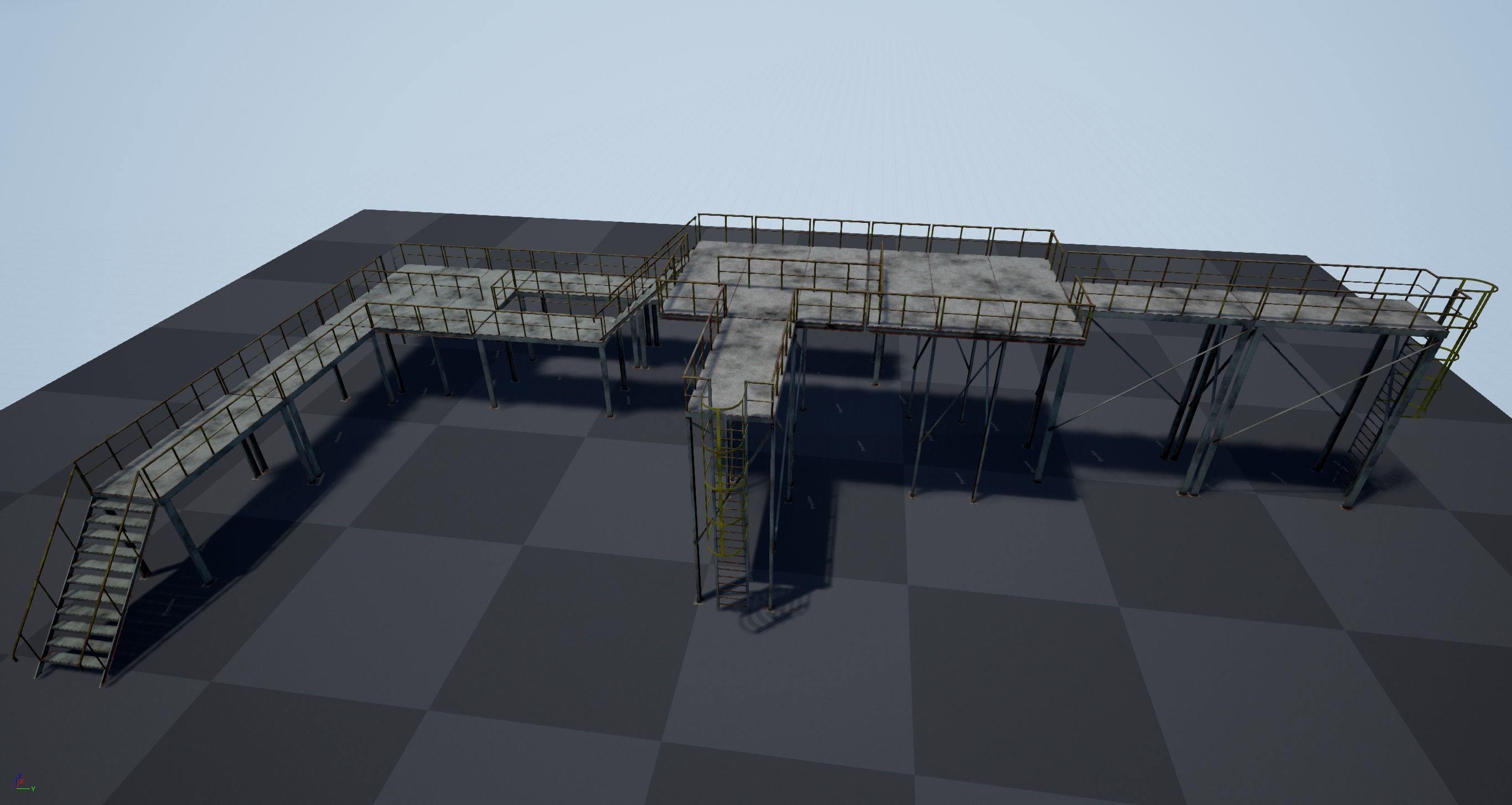 Modular industrial platform PBR Low-poly 3D model_1
