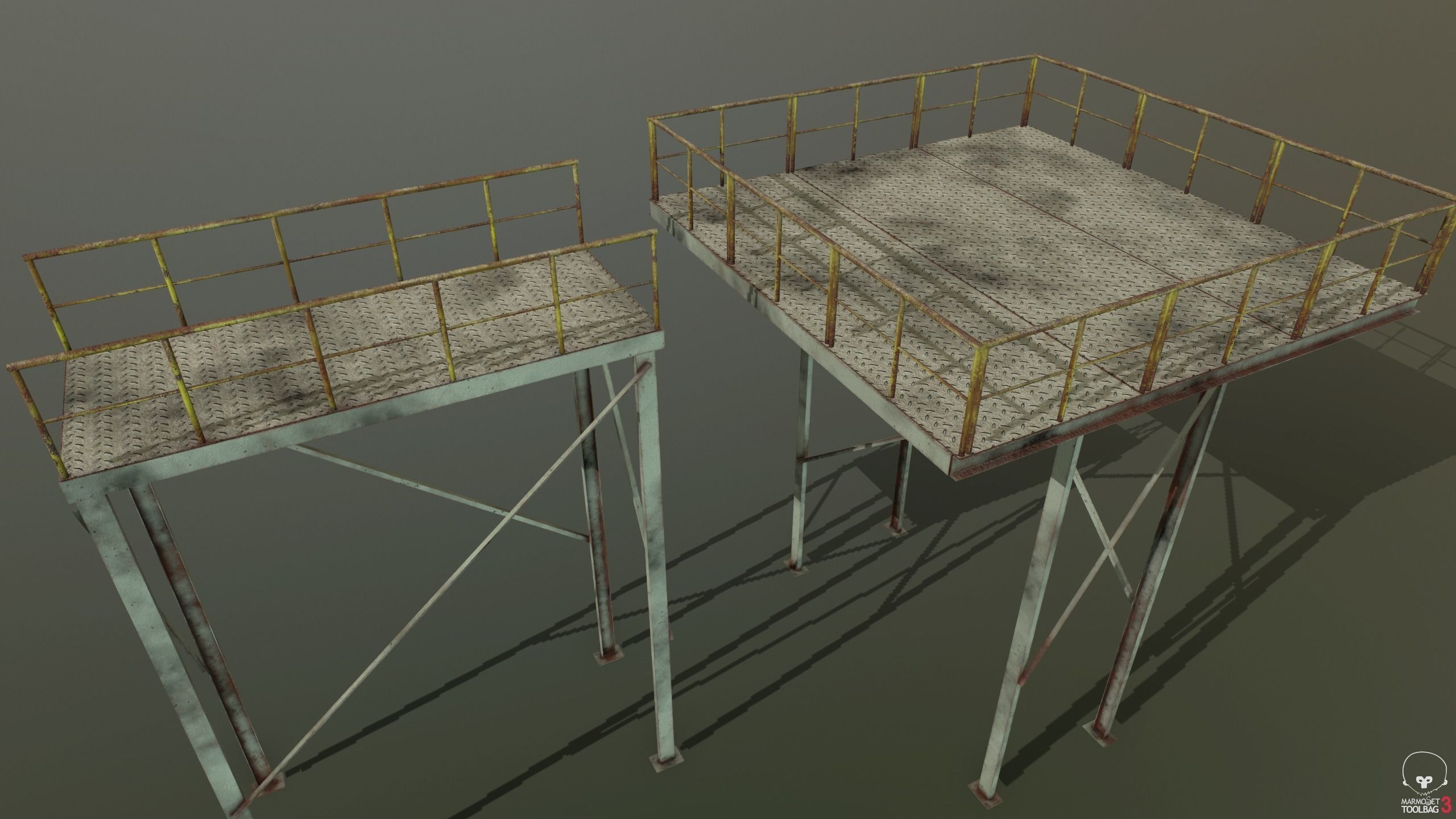 Modular industrial platform PBR Low-poly 3D model_12