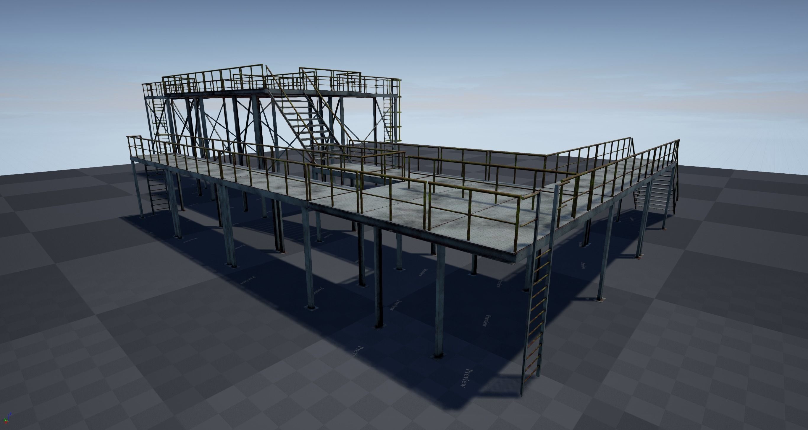 Modular industrial platform PBR Low-poly 3D model_7