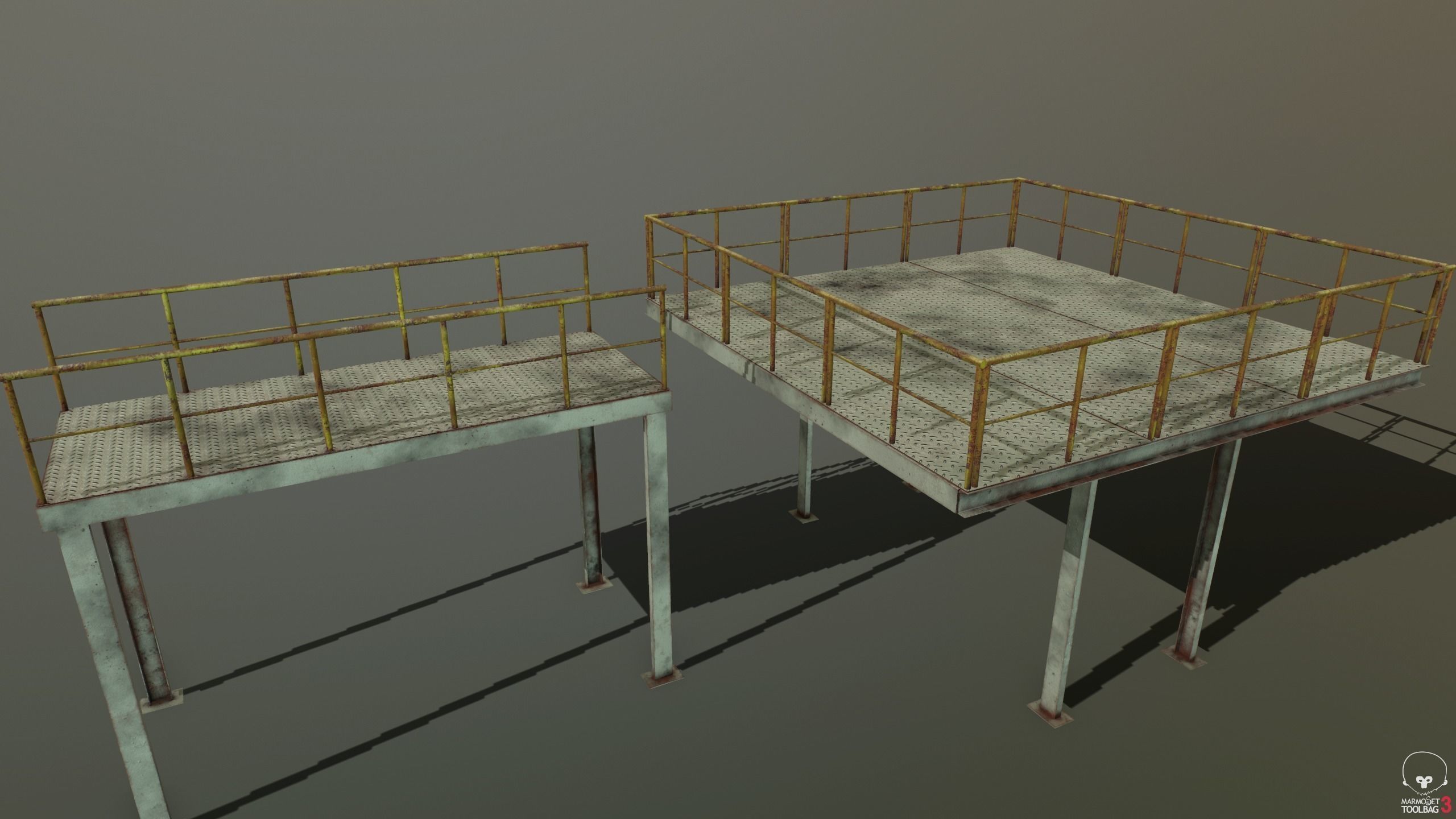 Modular industrial platform PBR Low-poly 3D model_15