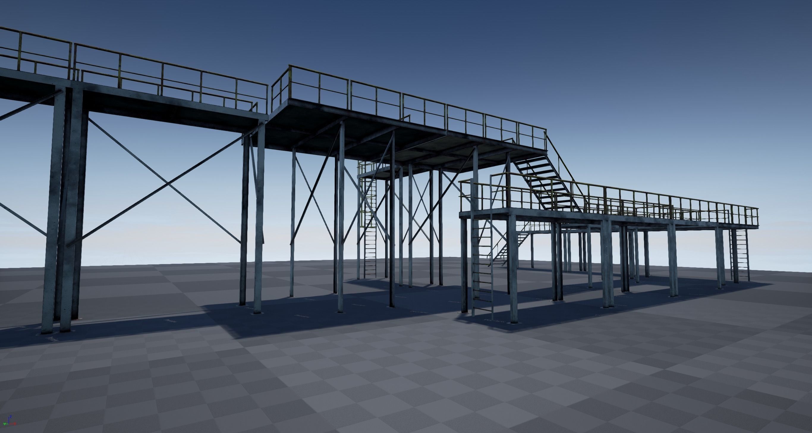 Modular industrial platform PBR Low-poly 3D model_8