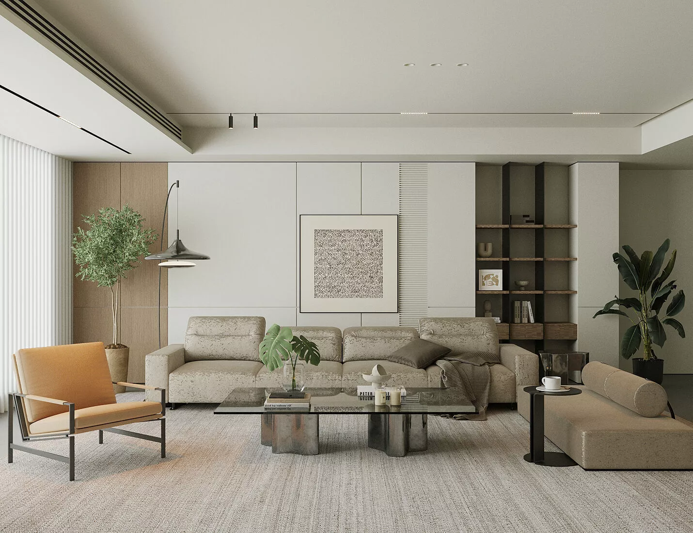 Italian style light luxury living room Modern Living Room 3D model