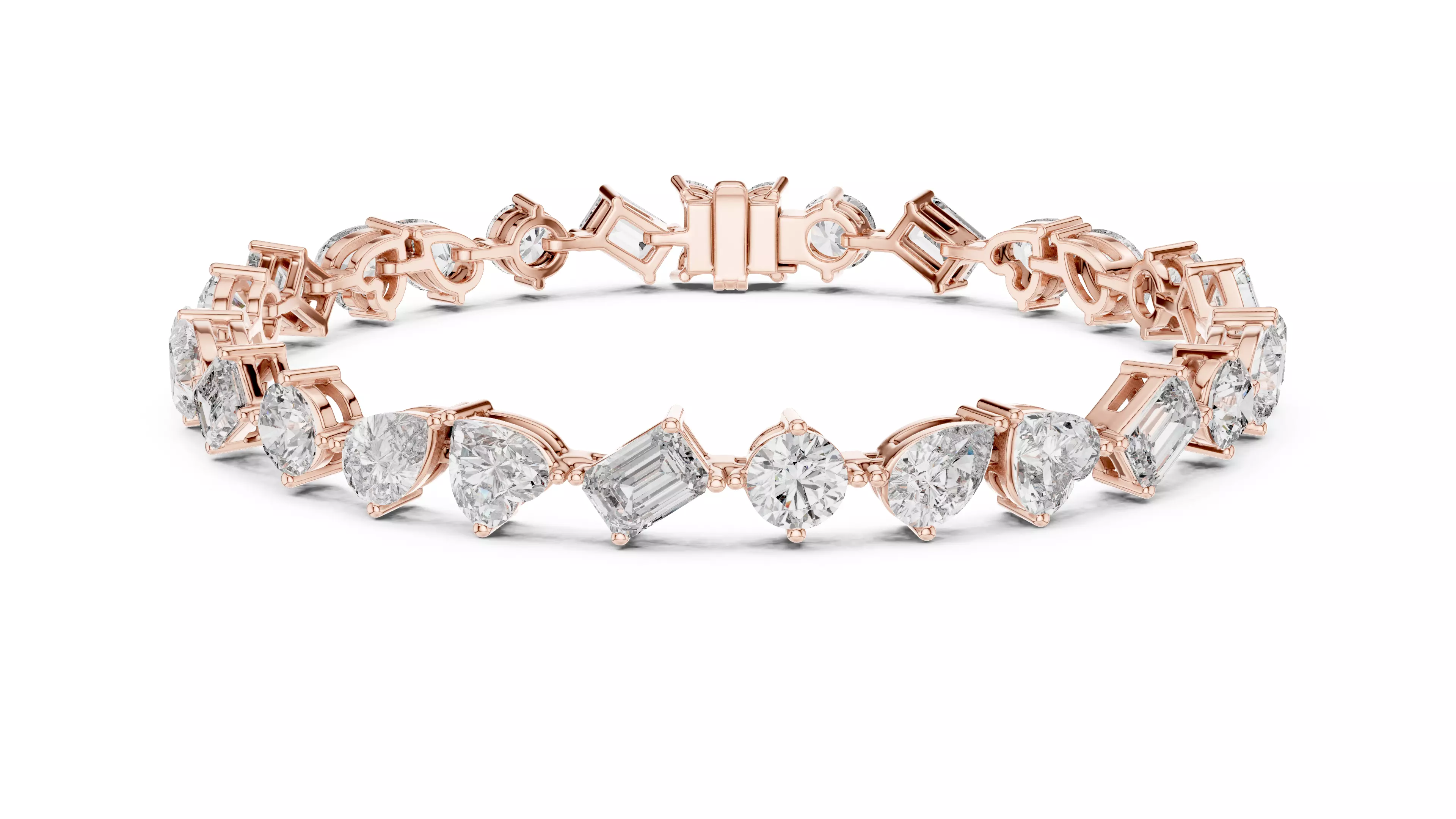Mixed Shape Diamond Tennis Bracelet 3D print model