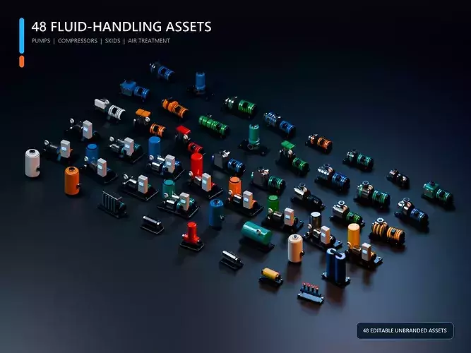 Industrial Pumps Compressors and Fluid Handling Kit - 48 Assets
