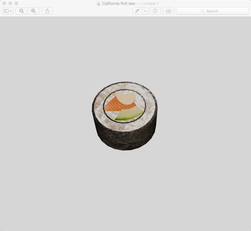 California Roll Sushi Low-poly 3D model_0