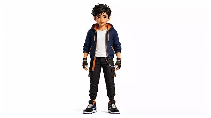 Stylized Male Character 3D Model Rigged Animated GameReady