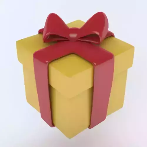 PRESENT gift box with ribbon Low-poly 3D model