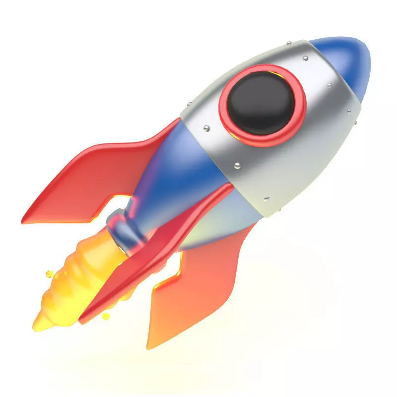 ROCKET ship Low-poly 3D model