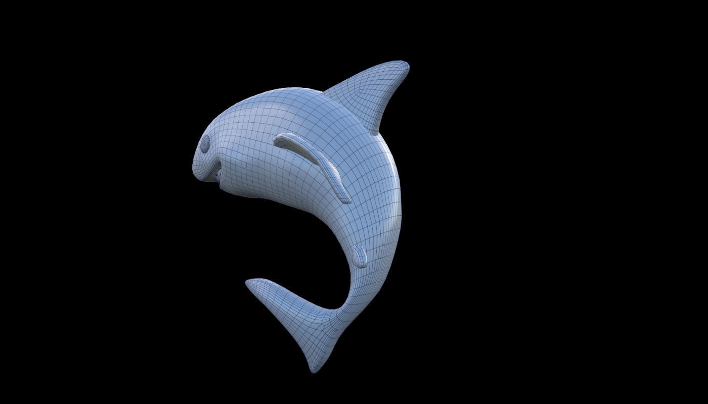 SHARK icon Low-poly 3D model_3