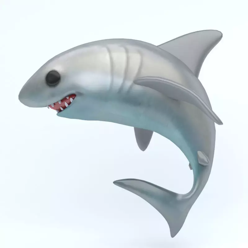 SHARK icon Low-poly 3D model_0